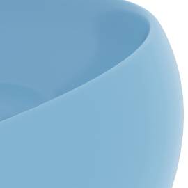 Chiuvetă baie lux albastru deschis mat 40x15 cm ceramică rotund, 5 image