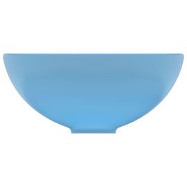 Chiuvetă baie lux albastru mat 32,5x14 cm ceramică rotund, 4 image