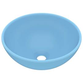 Chiuvetă baie lux albastru mat 32,5x14 cm ceramică rotund, 2 image