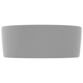 Chiuvetă baie lux gri deschis mat 40x15 cm ceramică rotund, 5 image
