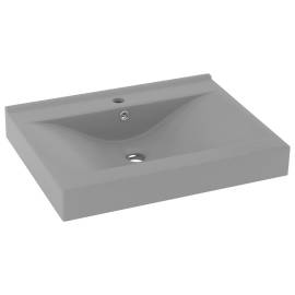 Chiuvetă baie lux orificiu robinet gri mat 60x46 cm ceramică, 2 image