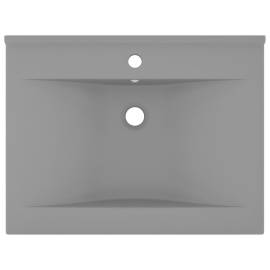 Chiuvetă baie lux orificiu robinet gri mat 60x46 cm ceramică, 3 image