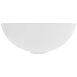 Chiuvetă de baie, alb mat, ceramică, rotund, 3 image