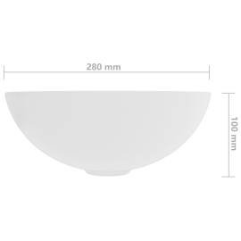 Chiuvetă de baie, alb mat, ceramică, rotund, 6 image