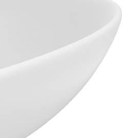 Chiuvetă de baie, alb mat, ceramică, rotund, 5 image