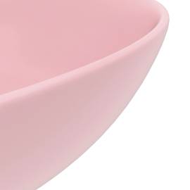 Chiuvetă de baie, roz mat, ceramică, rotund, 5 image