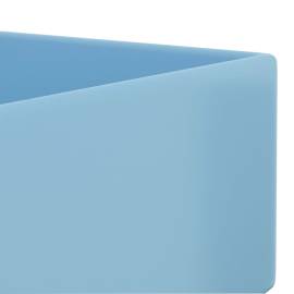 Chiuvetă de baie cu preaplin, albastru deschis, ceramică, 6 image