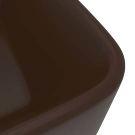 Chiuvetă de baie lux, maro deschis mat, 41x30x12 cm, ceramică, 5 image