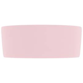 Chiuvetă de baie lux, roz mat, 40x15 cm, ceramică, rotund, 4 image
