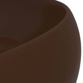 Chiuvetă de baie lux maro închis mat 40x15 cm ceramică rotund, 5 image