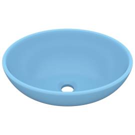 Chiuvetă de lux, albastru mat, 40x33 cm, ceramică, formă ovală, 2 image