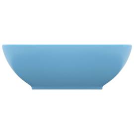 Chiuvetă de lux, albastru mat, 40x33 cm, ceramică, formă ovală, 3 image