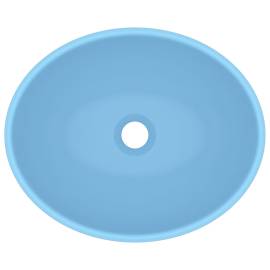 Chiuvetă de lux, albastru mat, 40x33 cm, ceramică, formă ovală, 4 image