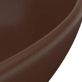 Chiuvetă de lux, maro mat, 40 x 33 cm, ceramică, formă ovală, 5 image