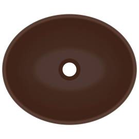 Chiuvetă de lux, maro mat, 40 x 33 cm, ceramică, formă ovală, 4 image