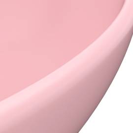 Chiuvetă de lux, roz mat, 40 x 33 cm, ceramică, formă ovală, 5 image