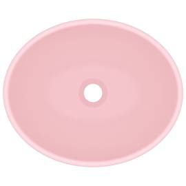 Chiuvetă de lux, roz mat, 40 x 33 cm, ceramică, formă ovală, 4 image
