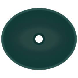 Chiuvetă de lux, verde mat, 40 x 33 cm, ceramică, formă ovală, 4 image