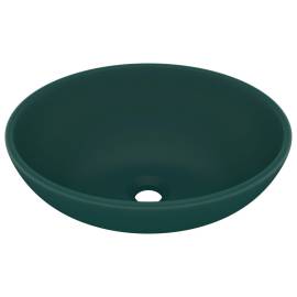 Chiuvetă de lux, verde mat, 40 x 33 cm, ceramică, formă ovală, 2 image