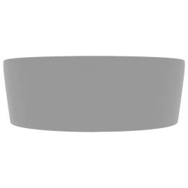 Chiuvetă de lux cu preaplin, gri deschis mat, 36x13 cm ceramică, 4 image