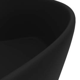 Chiuvetă de lux cu preaplin, negru mat, 36 x 13 cm, ceramică, 6 image