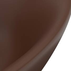 Chiuvetă lux, preaplin maro închis mat 58,5x39 cm ceramică oval, 5 image
