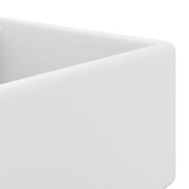 Chiuvetă lux cu preaplin, alb mat, 41x41 cm, ceramică, pătrat, 5 image