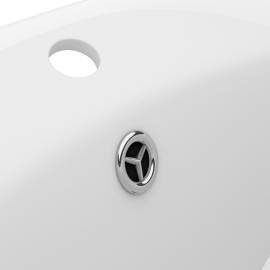 Chiuvetă lux cu preaplin, alb mat, 58,5x39 cm ceramică, oval, 6 image