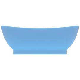Chiuvetă lux cu preaplin, bleu mat, 58,5x39 cm, ceramică, oval, 3 image