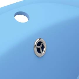 Chiuvetă lux cu preaplin, bleu mat, 58,5x39 cm, ceramică, oval, 6 image