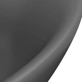 Chiuvetă lux cu preaplin gri închis mat 58,5x39cm ceramică oval, 5 image