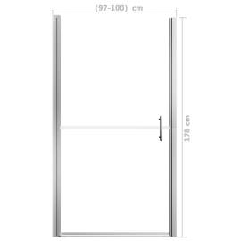 Ușă de duș, 100 x 178 cm, sticlă securizată, 5 image