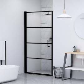 Ușă de duș, negru, 100 x 178 cm, sticlă securizată, 3 image