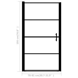 Ușă de duș, negru, 81 x 195 cm, sticlă securizată mată, 5 image