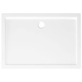 Cădiță de duș dreptunghiulară din abs, alb, 70x100 cm, 5 image