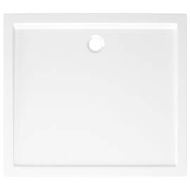 Cădiță de duș dreptunghiulară din abs, alb, 80x90 cm, 5 image