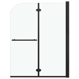 Cabină de duș pliabilă, 2 panouri, negru, 95 x 140 cm, esg, 2 image