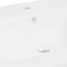 Chiuvetă încorporată cu robinet, alb, 42x39x18 cm, ceramică, 9 image