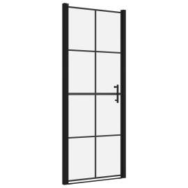 Ușă de duș, negru, 91 x 195 cm, sticlă securizată, 2 image