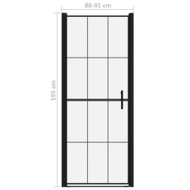 Ușă de duș, negru, 91 x 195 cm, sticlă securizată, 5 image