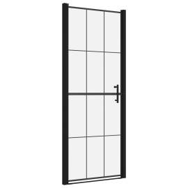 Ușă de duș, negru, 91 x 195 cm, sticlă securizată, 2 image