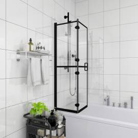 Cabină de duș pliabilă, negru, 100x140 cm, esg