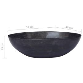 Chiuvetă, negru, 53x40x15 cm, marmură, 7 image