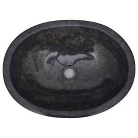 Chiuvetă, negru, 53x40x15 cm, marmură, 6 image
