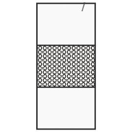Paravan de duș walk-in negru 115x195 cm sticlă esg transparentă, 3 image