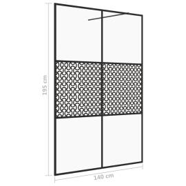 Paravan de duș walk-in negru 140x195 cm sticlă esg transparentă, 5 image