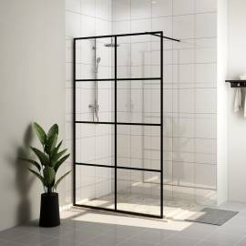 Paravan de duș walk-in negru 140x95 cm sticlă esg transparentă