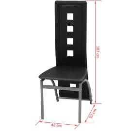 Set masă și scaune de bucătărie 7 piese, negru, 8 image