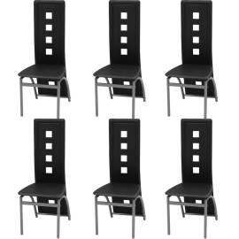 Set masă și scaune de bucătărie 7 piese, negru, 4 image