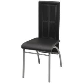 Set masă și scaune din lemn de pin cinci piese negru, 5 image